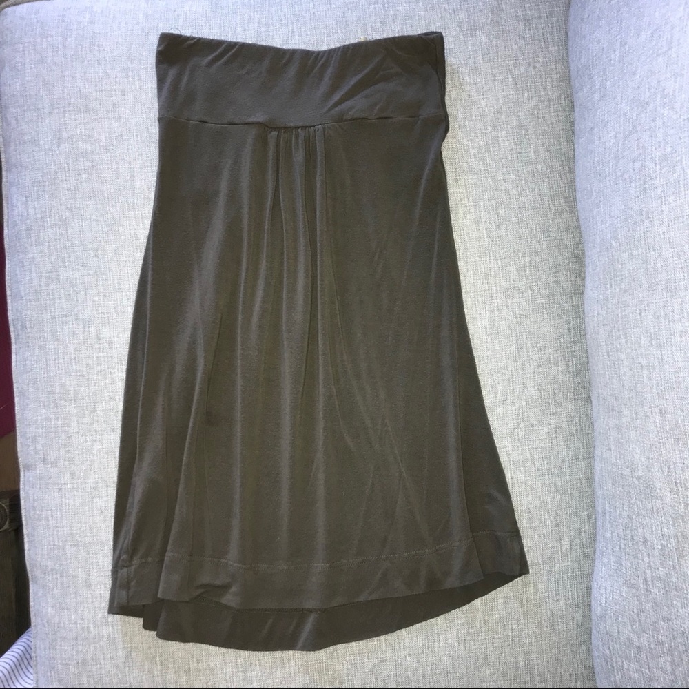 Beaded Strapless mini dress olive green - Picture 3 of 5